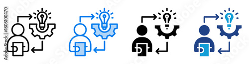 Expertise icon set multiple style collection