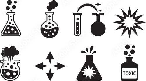 Laboratory and Chemical Hazard Icons Set
