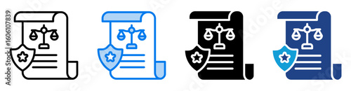 policy icon set multiple style collection