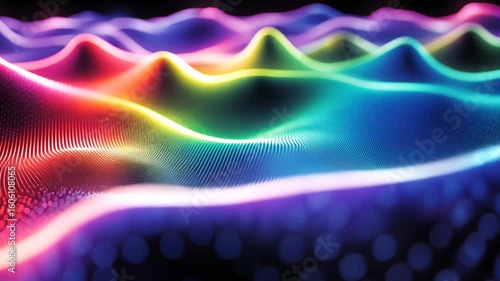 Rainbow Data Wave Abstract Background.