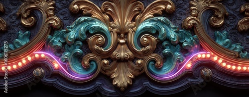 Wallpaper Mural Romantic floral mirror with vintage arch, floral mirror interior, floral mirror palace Intricate ornamentation in vibrant colors. Torontodigital.ca