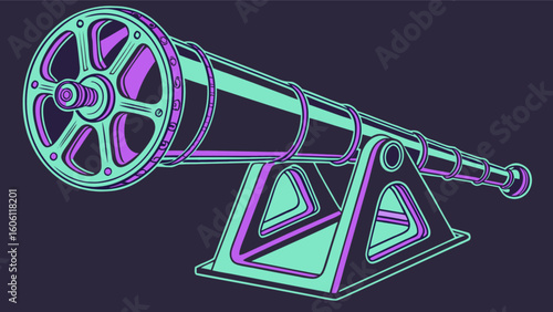 Discover stellar objects with this vintage telescope vector illustration for astronomy enthusiasts and stargazers