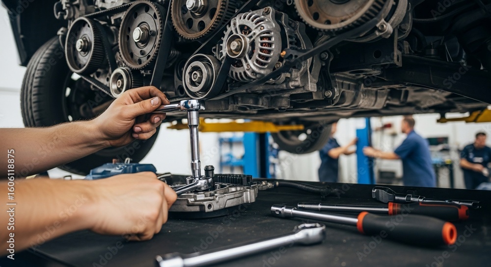 Fototapeta premium A luxurious modern white villa with multiple levels nestled into a lush, green tropical hillside forest.