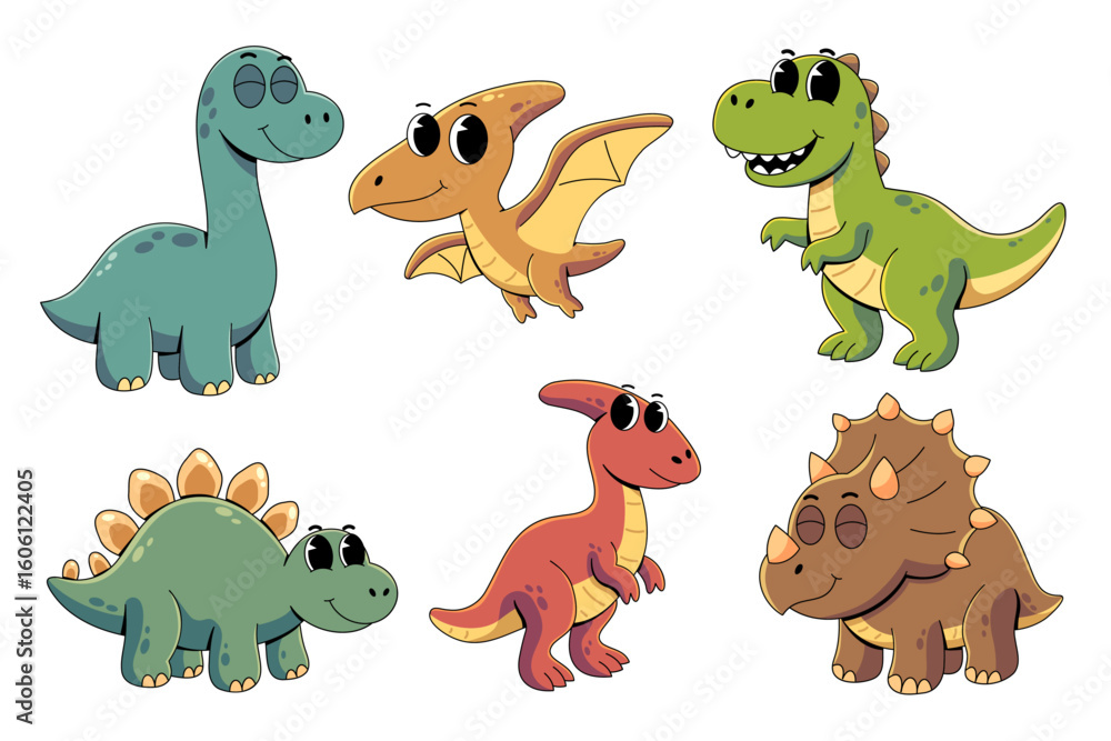 Naklejka premium Cartoon Dinosaur Collection