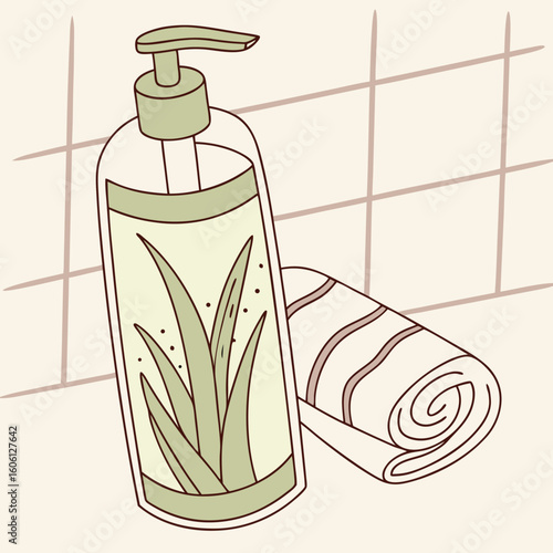vector illustration of a shower gel