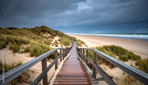 Wallpaper Mural Coastal boardwalk under dramatic sky Torontodigital.ca