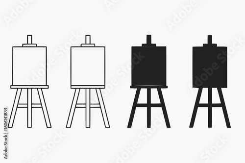 artist easel isolated on white