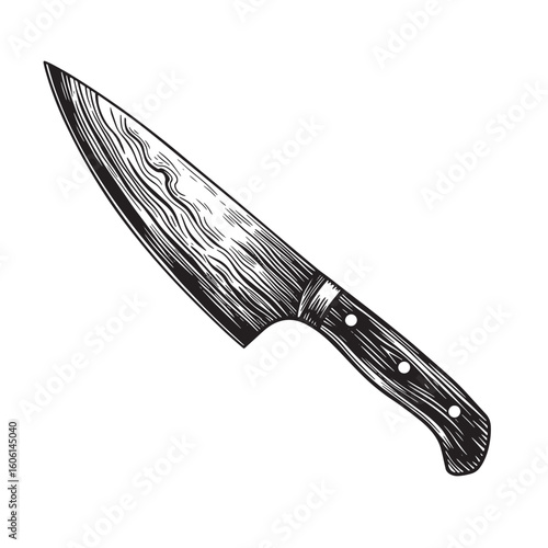Sharp steel blade wooden handle kitchen knife cooking chef