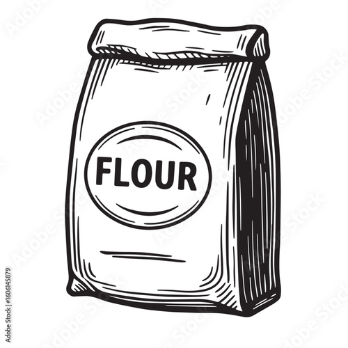 Vintage flour bag illustration paper baking