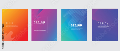 Bundle set of bright vector colorful watercolor background for poster or brochure cover design