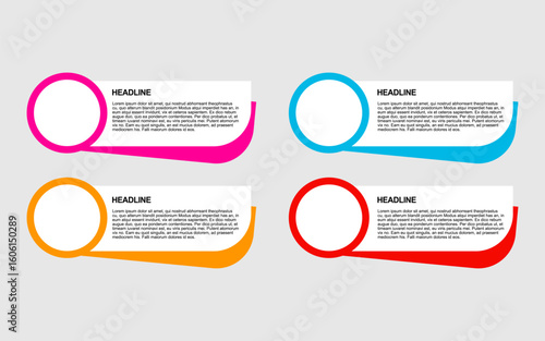 Infographic template design a layout template with circles headlines and body text fields.