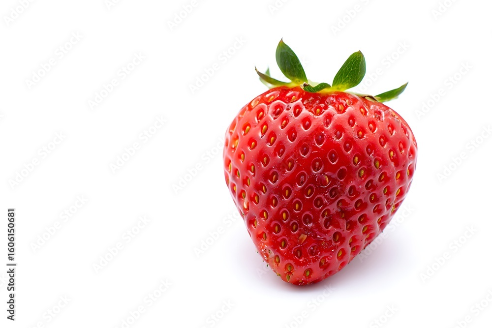 Single ripe strawberry isolated on a clean white background Single ripe strawberry isolated on a clean white background