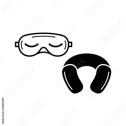 Comfortable Travel Accessories Eye Mask and Neck Pillow for Restful Journeys and Relaxation