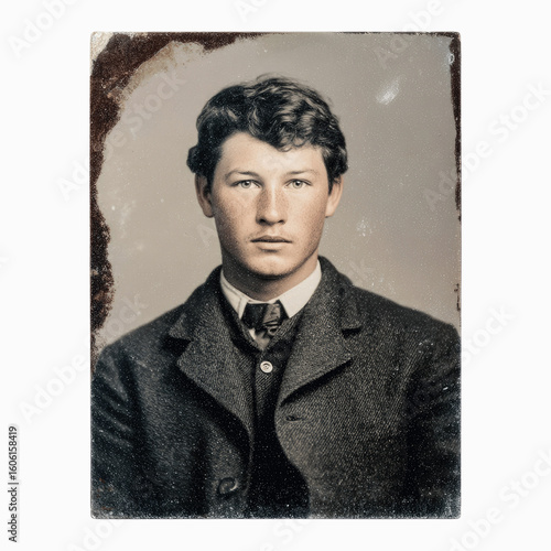Antique Tintype Portrait of a Young Man in Formal