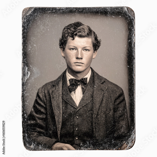 Antique Daguerreotype Portrait of a Young Man in