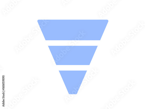 ファネル図アイコン　シンプル　ブルー