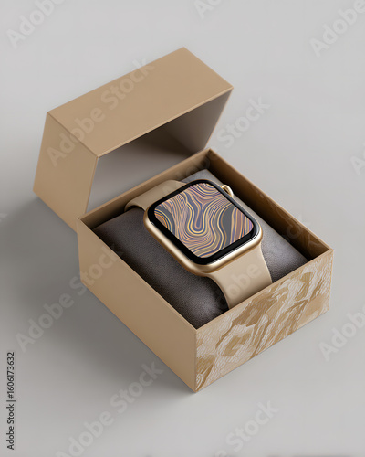 Stylish Smartwatch in Elegant Gift Box with Artistic Design