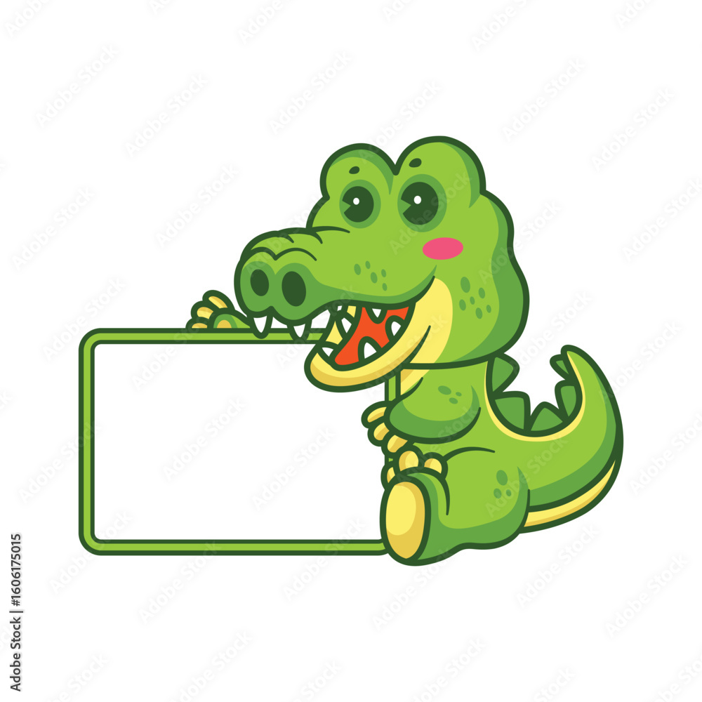 Obraz premium Animals holding text box collection cartoon icon illustration