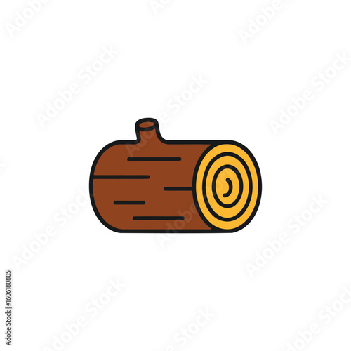 Vector image of a cut log section with visible rings.
