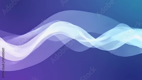 Flowing, ethereal white shapes on a gradient blue-to-purple background