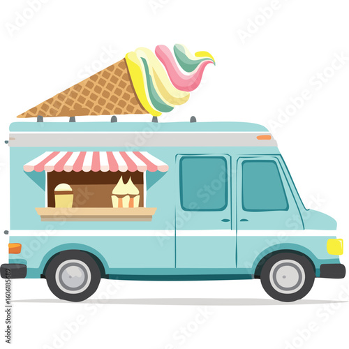 ice cream truck vector illustration