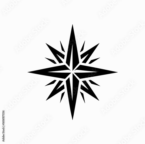 Christmas Star Silhouette in Night Sky – Holy Minimal Vector