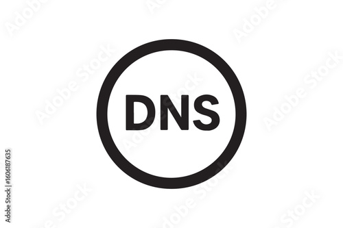 DNS icon silhouette vector with white background