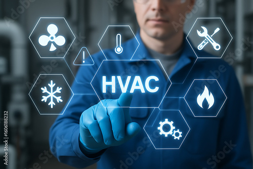 HVAC. Concept of HVAC or Heating Ventilation Air Conditioning. Use of various technologies to control temperature.