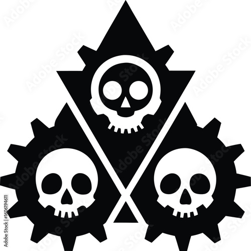 Triple Skull Gear Emblem