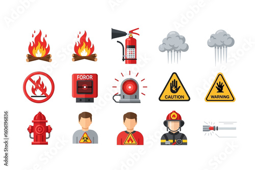 Fire Safety and Emergency Equipment Icons