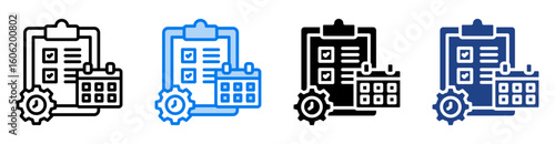 Task Management icon set multiple style collection
