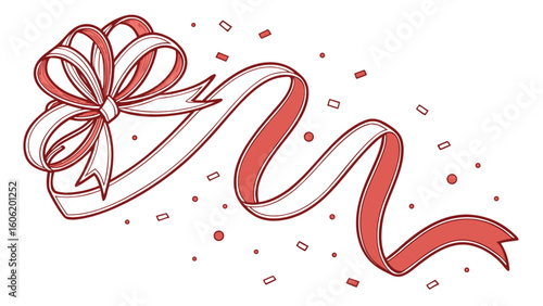 Download festive ribbon and bow vector for holiday decorations and gift wrapping design elements free image