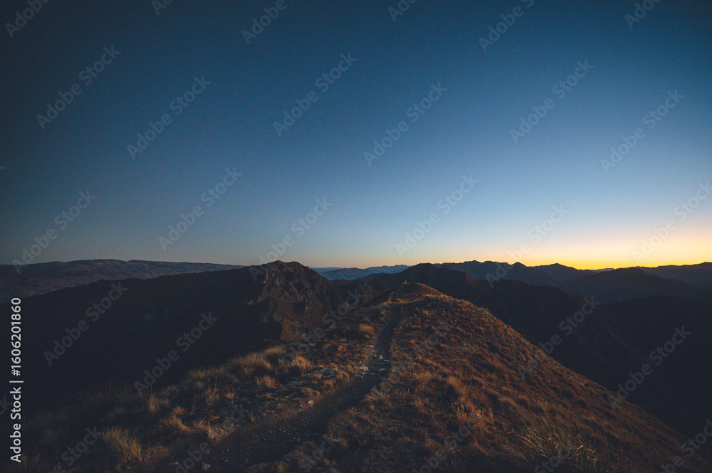 Obraz premium sunset over at Roys Peak, New Zealand