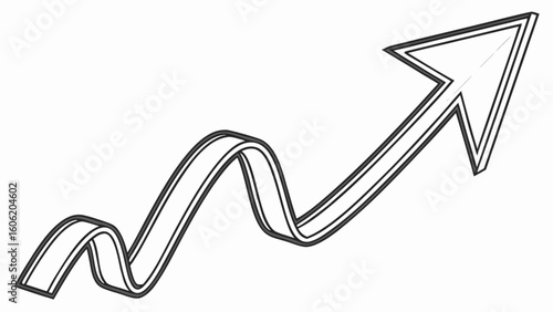 Arrow growth chart business success upward trend progress direction financial increase stock market vector art