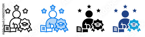 Konstfotografi Mastery icon set multiple style collection