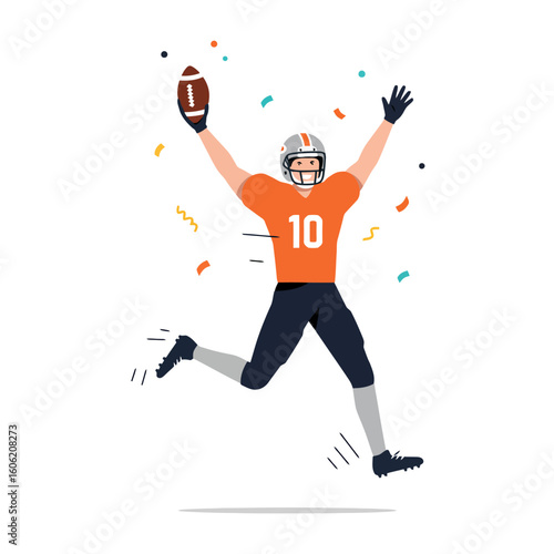 Touchdown Celebration: Football Player in Vector Style