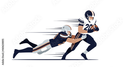 Vector Illustration of American Football Players in Action