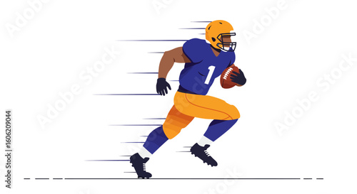 Dynamic Football Player Running with Ball, Motion Blur