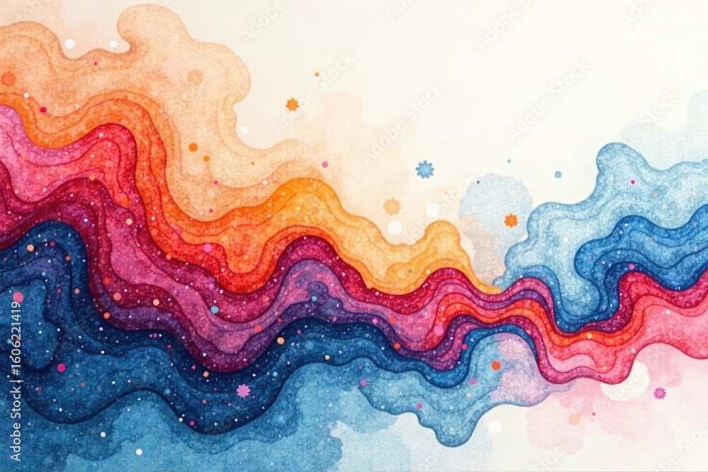 Fototapeta premium Subtle watercolor wash, flowing abstract shapes, ethereal, peaceful, art