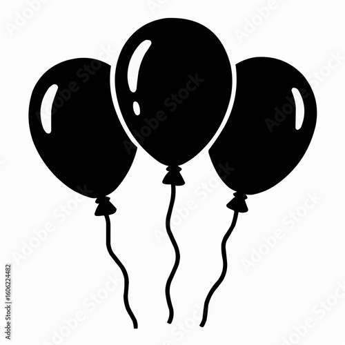 black and white balloons