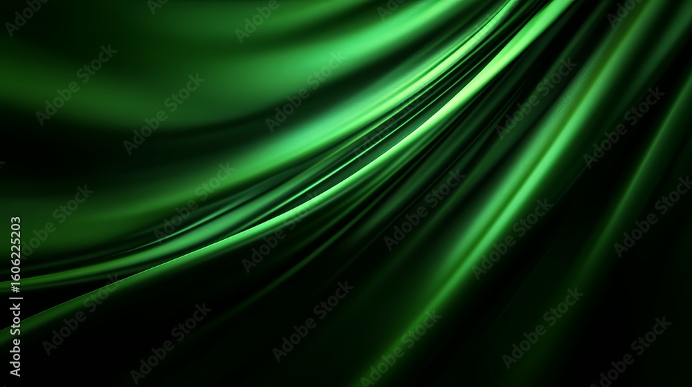 Fototapeta premium Abstract Green Draped Fabric Background Image