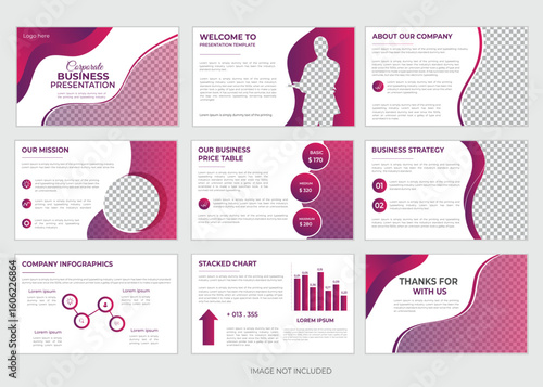 9 page corporate business presentation design for any agency
