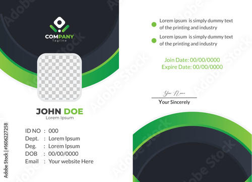 Professional office id card template design | Premium Vector