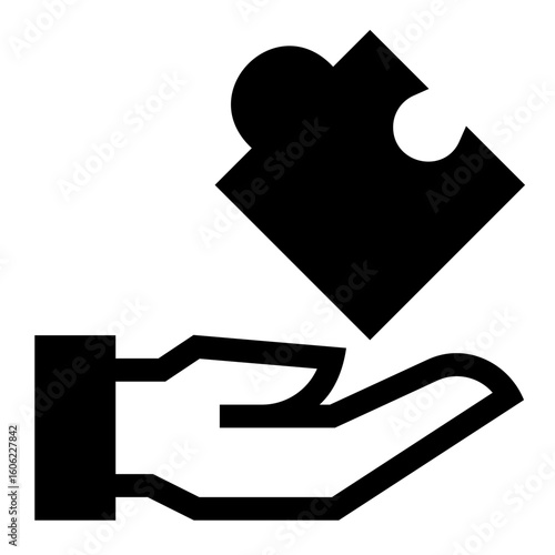 Puzzle Consultant Black Fill Icon