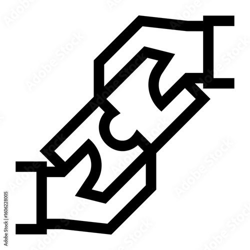 Puzzle Collaboration Line Icon