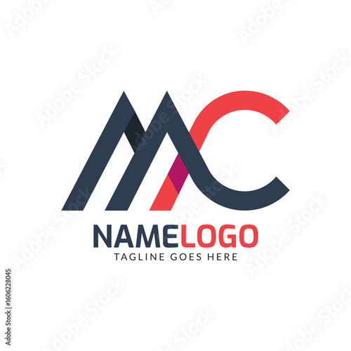 Flat design ac logo design Template