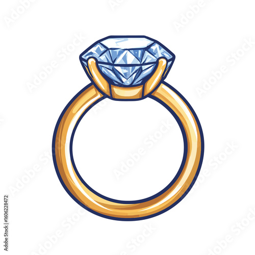 Diamond ring icon isolated vector illustration