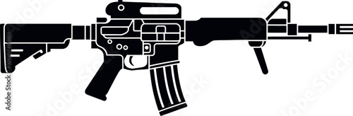 Modern assault rifle silhouette with scope