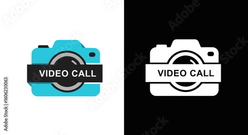 Modern camera icon with 'Video Call' text for digital communication platforms