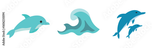 Icon and illustration of the marine world.